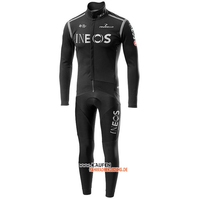 INEOS Langarmtrikot 2020 und Lange Tragerhose Shwarz Grau